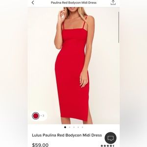 Great condition, Bombshell red LULU bodycon dress Sz Small